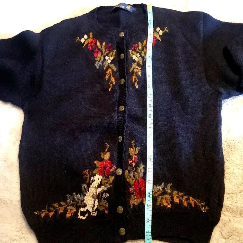 Tulchan Vintage Cardigan Medium 95% Wool Cottagecore Coastal Grandma - Picture 6 of 9